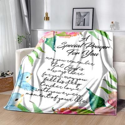 1pc A Special Prayer for You Blanket Soft Throw for Room Decor, Perfect Gift for and , Living Room .G002