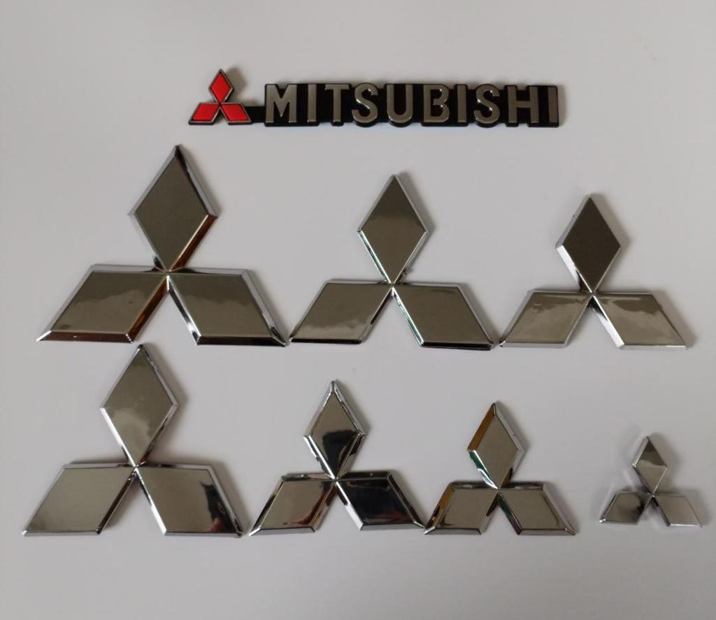 Mitsubishi Emblem Stickers for Lancer, EX Lingyue, Lingpai, Outlander: Front, Rear, and Steering Wheel