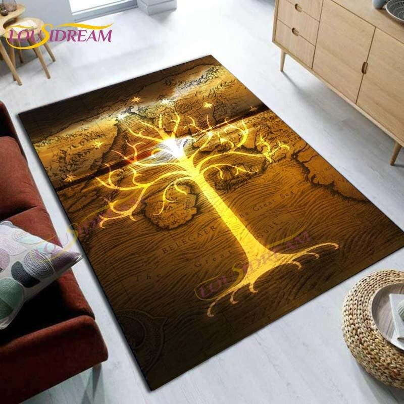 Árvore verde da vida tapete lendário filme senhor filme tapete decoração tapetes para casa sala de estar presente para ela ele anel