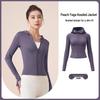 Autumn/Winter Slim-Fit Hooded Yoga Jacket with High Elasticity and Bare Feel for Women
