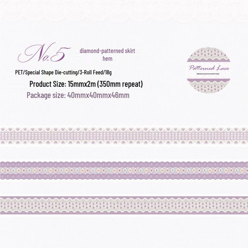 Twilight Dream Series PET Fabric Adhesive Tape - Fresh Ins Style, 6 Patterns for Journaling and Decoration