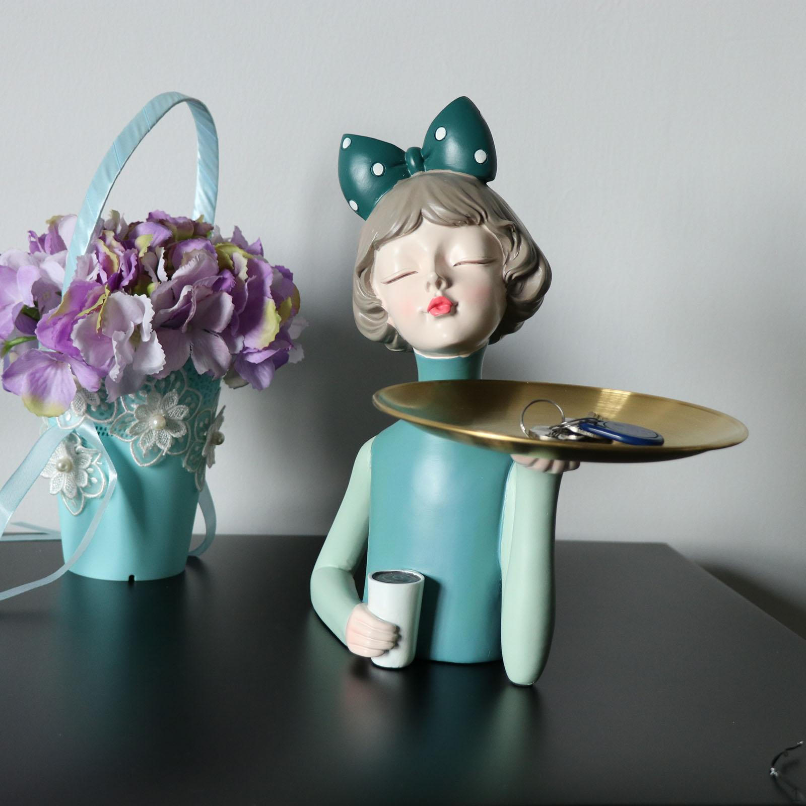 

Sculpture Holding Storage Statue Desktop Decor for синій