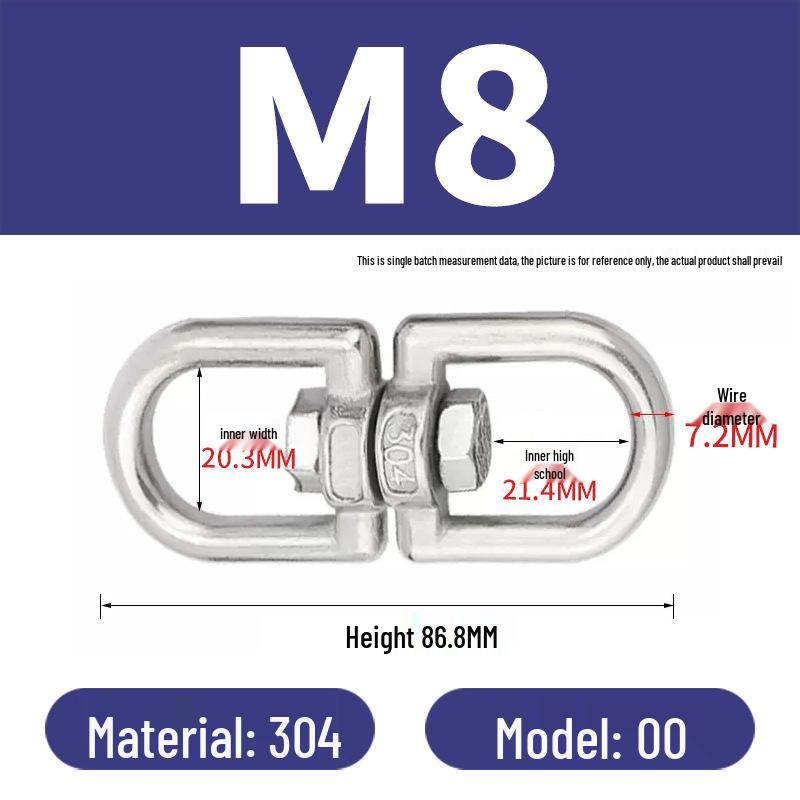 304 Edelstahl Anti-Knoten Wirbelring Achter Schnalle für Hundeleine Kette Zubehör