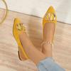 Fashion 2025 Summer New Women Sandal Fashion Pointed Toe Shallow Slip On Ladies Elegant Slingback Shoes Thin Med Heel Dress Mules Pumps