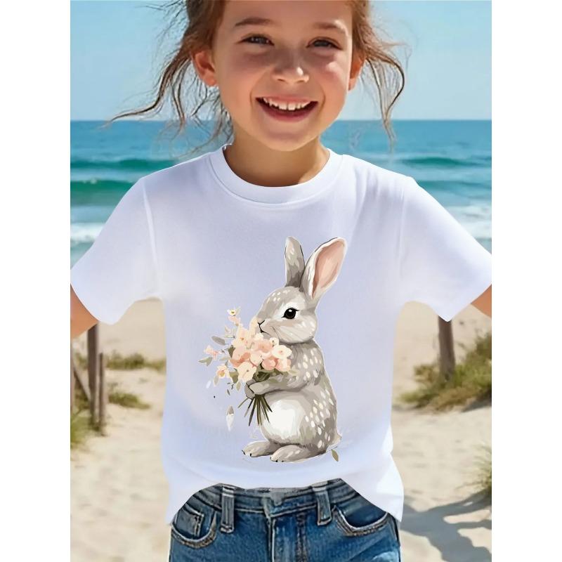 European sizes GirlsShort Sleeve T-Shirt, Soft And Comfortable Daily Wear, Suitable for Home, Outdoor And Sports Activities, Comfy And Breathable