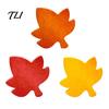 Felt Maple Leaves for Crafts 3Pcs Fall Table Decorations, Wooden Autumn Harvest Desktop Decor Shelves Ornament Dining Shelf Tiered Trays & Fireplace