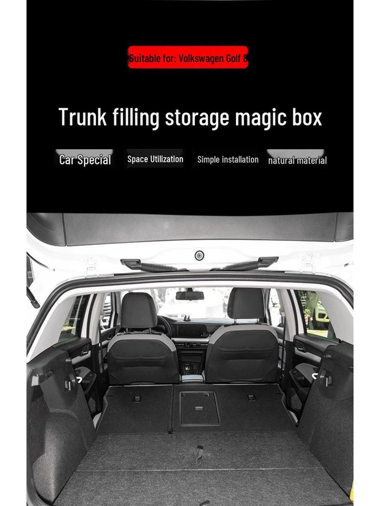 Volkswagen Golf 8 Trunk Storage Box: Tail Flat Layer, Magic Box for Wild Camping.