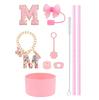 10pcs Cup Accessories Set for Stanley 30oz 40oz Tumbler Straw Cover Cap Boot Spill Proof Stopper Letter Keychain Charm Sticker