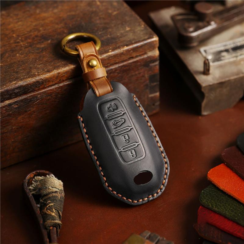 Leather Car Remote Key Cover Case Holder Shell Keychain Keyring Bag Fob For Infiniti New Q50L Q70L QX50 G25 FX35 QX60 QX55 Q60