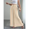 Fashion Loose Pleated Women's Long Pants Solid Color New Folded Elastic Waist Strap Loose Wide Leg Pants Casual Drawstring Trousers