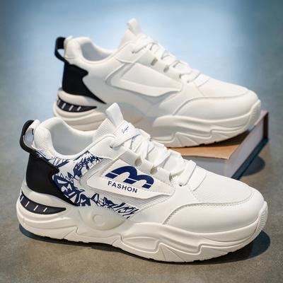 Summer Men's Shoes New Breathable Mesh Sneakers Men's Trend Versatile White Shoes Platform Casual Dad Shoes Men