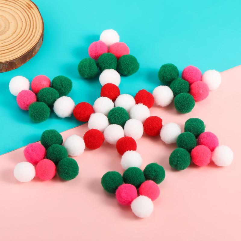 50Pcs/Pack Multicolored Polyester Wool Pom Poms Balls Diy Handmade Jewelry Accessories