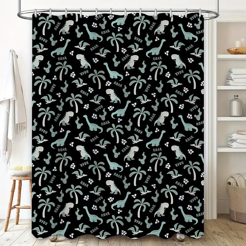 Trendy Dinosaur Shower Curtain Waterproof Printed Fabric Perfect Bathroom Decor For Kids Room Or Guest Bathrooms Available In Mu