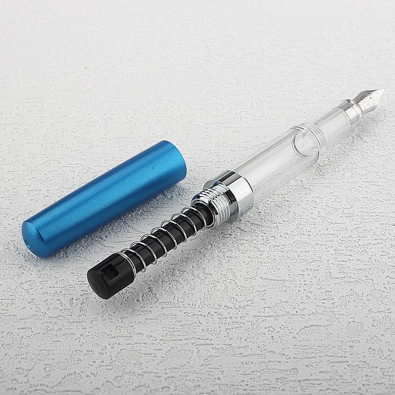 Large Capacity Transparent Fountain Pen with Push-Type Ink Converter for Students and Business Calligraphy