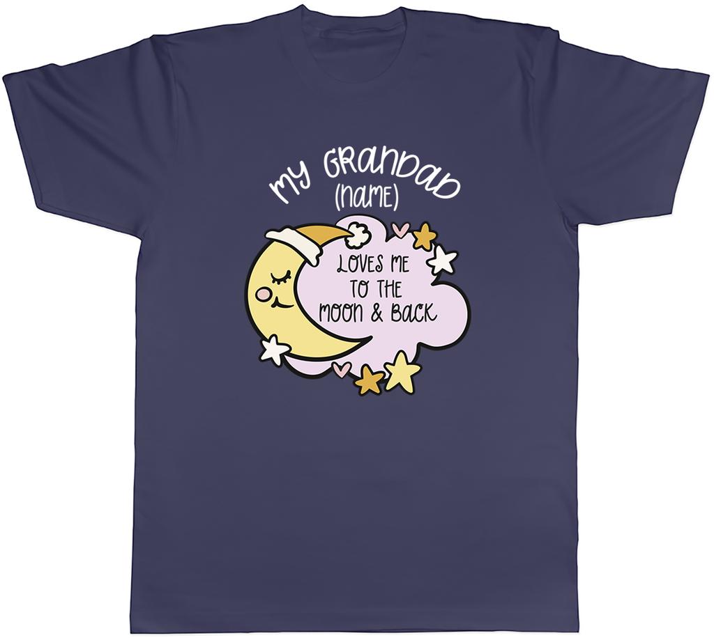 Personalised My Grandad Loves me to the Moon Pink Unisexs TShirt Tee Gift Top