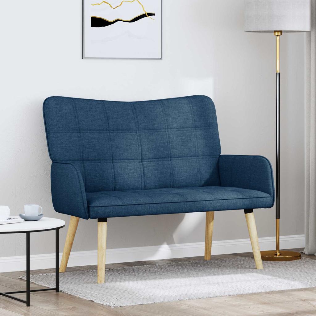 2 Seater Sofa Blue 115 x 61 x 87 cm Fabric
