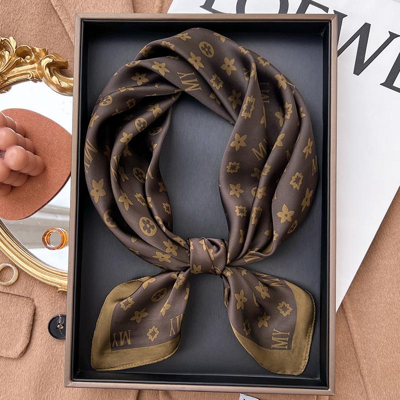Small square scarf silk scarf women's spring and autumn matching shirt work professional wear neck protection scarf thin scarf scarf yarn 71x71