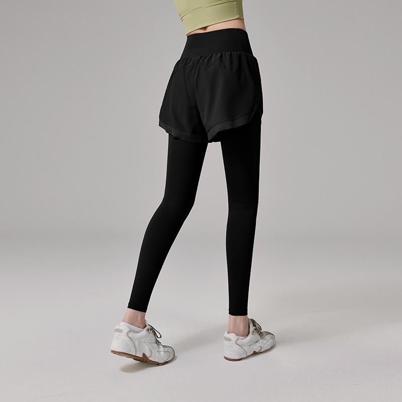 

Women s Plus Size High Waist Yoga Pants - Fake Two-Piece, Butt Lifting Stretch, Autumn/Winter Running & Fitness Tights Large