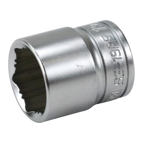 SK11 Perfect Fit Socket, 19mm, 9.5mm Drive, Fits Rounded and New Bolts, S3-19PF