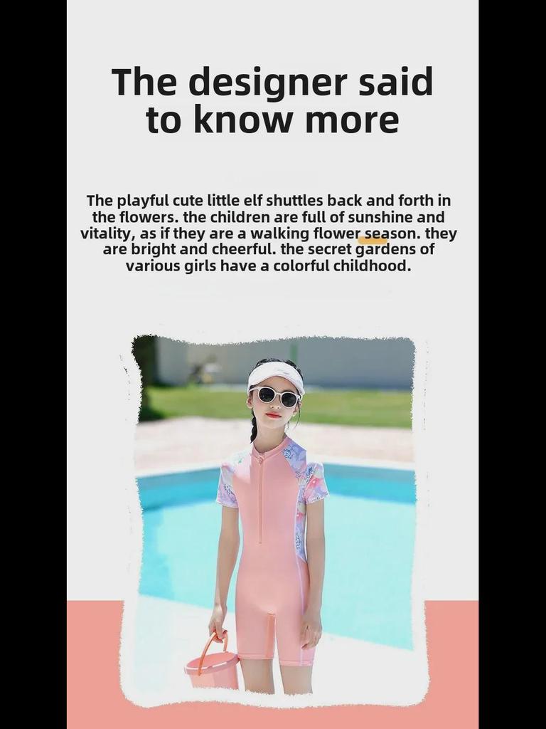 2024 Girls' One-Piece Swimsuit: Fresh Summer Style for Kids - Perfect for Beach and Hot Springs