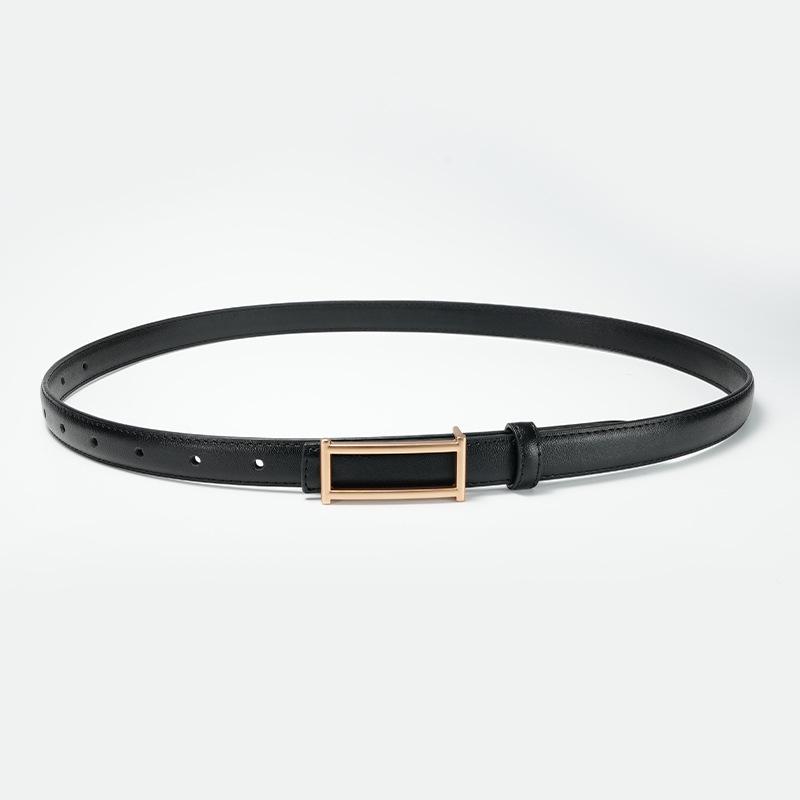 Belt, Jurgent Leather, Summer Simple and Versatile Korean Black Small Belt, Thin Fashionable Decoration with Dress Belt