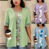 Women's Short-sleeved Printed Patchwork T-shirt Top