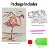5D Pearl Painting Kit Framed with Flamingo Frog Design Sparkling Bead Art Canvas DIY Relaxing Craft for Wall Decor Gift Set Home Art