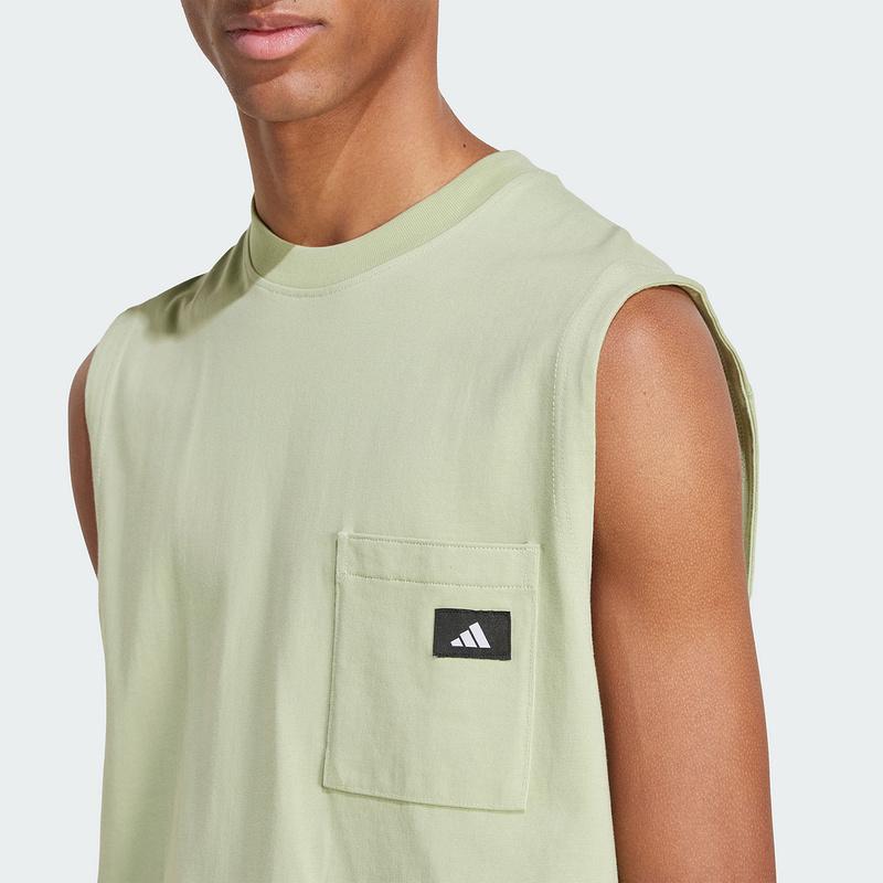 adidas SS25 Mode Weich Bequem Rundhals Basketball Weste Herren Oberteile Gelb Grün JJ3973