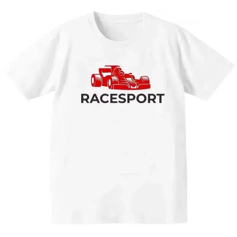Men's T-Shirt Racing Car Printed Cotton Casual O-Neck Short Sleeve Men's Women's Streetwear Hip Hop Tee Oversize F1 Car Top Tee