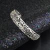 Cuff Bracelet Opening Exquisite Craftsmanship Hollow Silver Color Carved Pattern Retro Bangle for Party