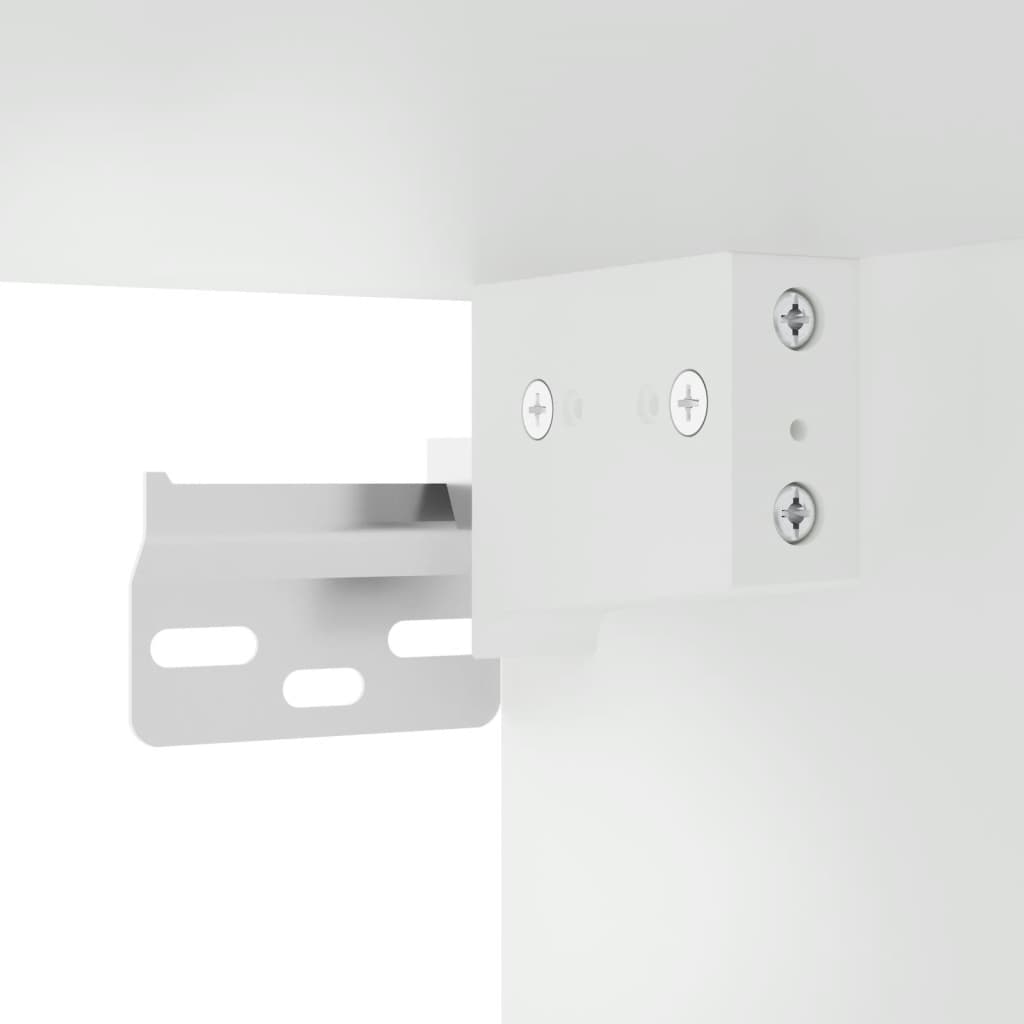 Wall Mounted Nightstand with LED Lights White