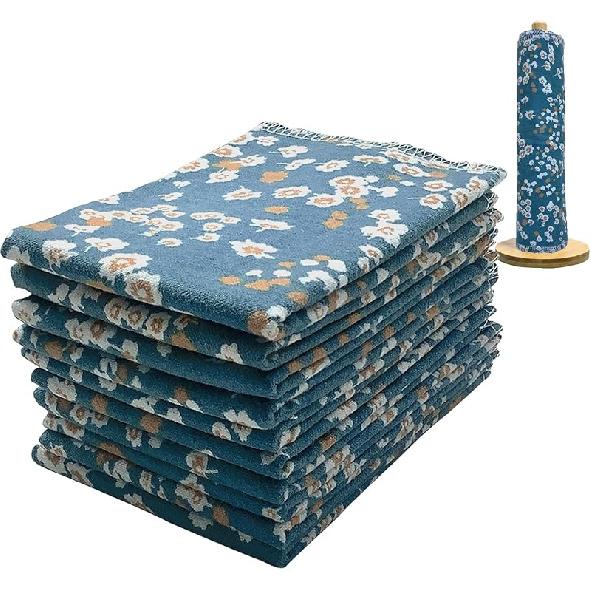 Многоразовые бумажные полотенца, Безбумажные бумажные полотенца, Многоразовые салфетки - 100% хлопчатобумажная ткань, Моющийся рулон бумажных полотенец, Полотенца без бумаги, Экологичные продукты Double-sided Print - Eust