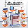 VEVOR 5 Tiers Lab Carts, Lab Utility Cart with 5 Drawers & 4 Silent Wheels, Mobile Medical Cart with PP Material