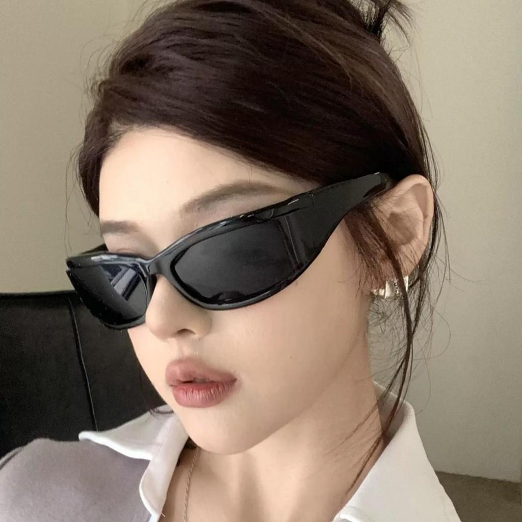 Women's Cyberpunk Narrow-Frame Sunglasses: High-End, Futuristic Style with Functional TR Headband