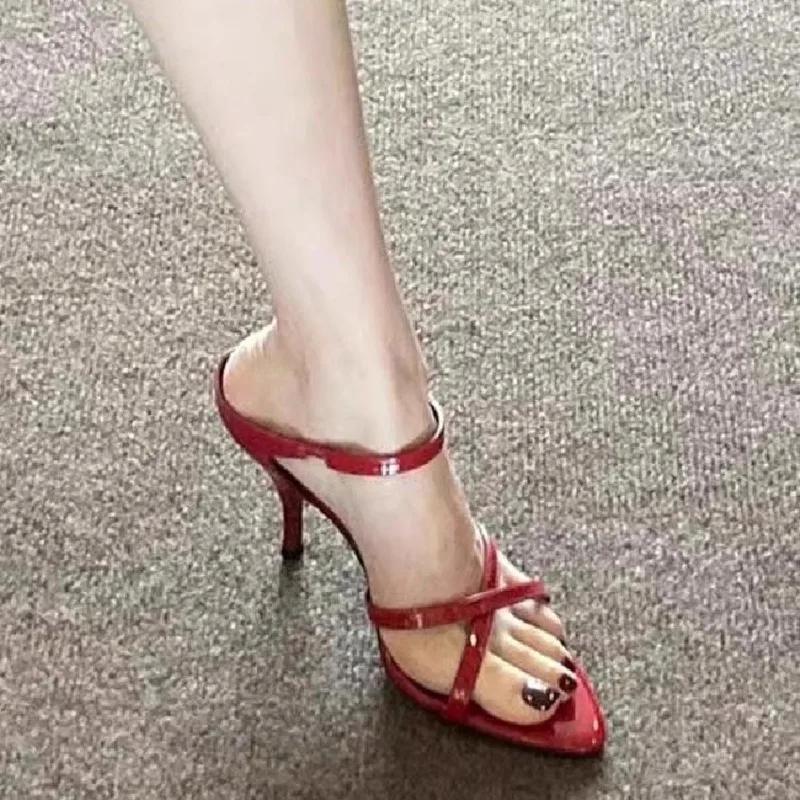 2025 Ladies Shoes Open Toe Women's Slippers Outside Party Sexy Pointed Toe New Plus Size Elegant Best Seller High Heels