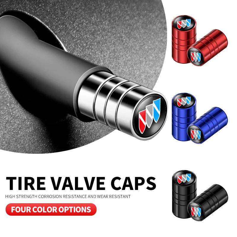 4Pcs Car Wheel Metal Valve Caps Auto Tire Air Stem Cover Bolt Cap For Buick Encore Lacrosse 2010-2020 2021 2022 Car Accessories