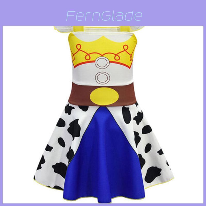 Vestido Infantil Estilo Europeu e Americano Toy Story 4 Vestido Cosplay Tecido de Fibra de Cobre Amônia Seguro Para Meninas