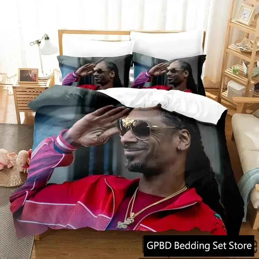 3D Print Snoop Dogg Rapper Bedding Set Boys Girls Twin Queen King Size Duvet Cover Pillowcase Bed Boys Adult Home Textileextile