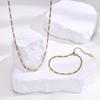Vnox Minimalist Box Chain Bracelets for Women, Gold Color Stainless Steel Link Chain Wristband Jewelry