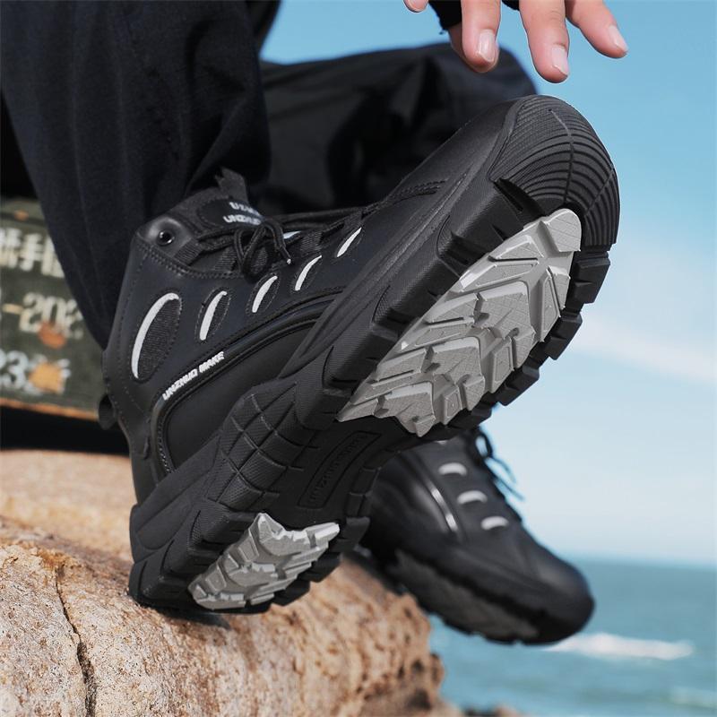 Fashion Fashion Mens Boots Winter Short Boots Outdoor Men Hiking Boots Autumn Sneakers Light Non-slip Men Desert Boots Ankle Boots Black