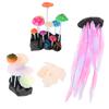 4 Pack Simulation Mushrooms Aquarium Decoration Coral Mushroom Soft Silicone Glow Plant