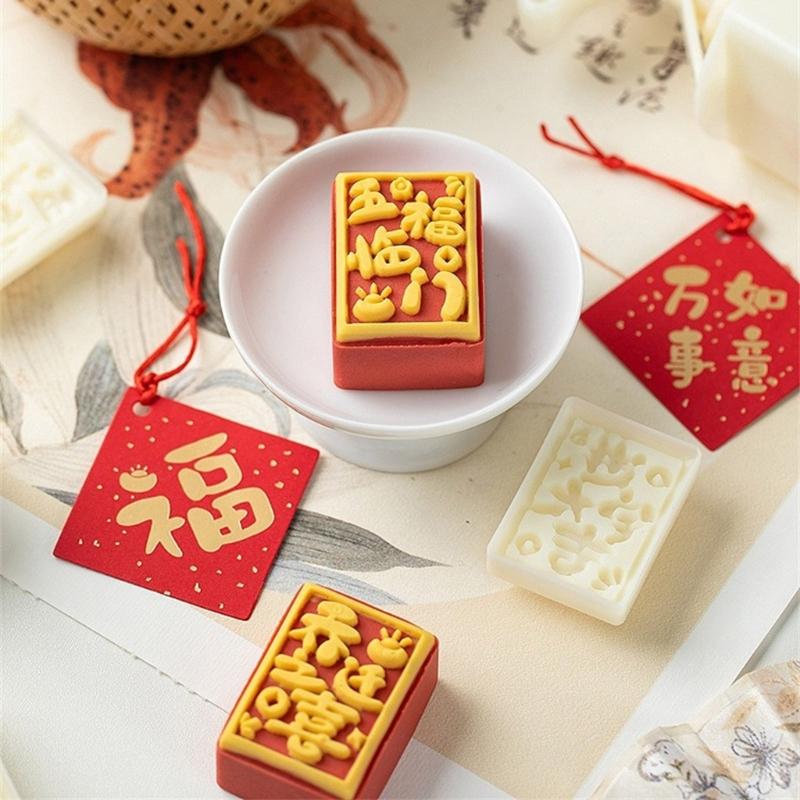 Plastic Mooncakes Mold Cookie Stamp Cake Baking Tool Hand Pressure Pastries Mould for Celebration and Gatherings