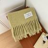 Keep your own money! Small fresh wool scarf for women's autumn and winter new Dongdaemun solid color warm scarf for couples