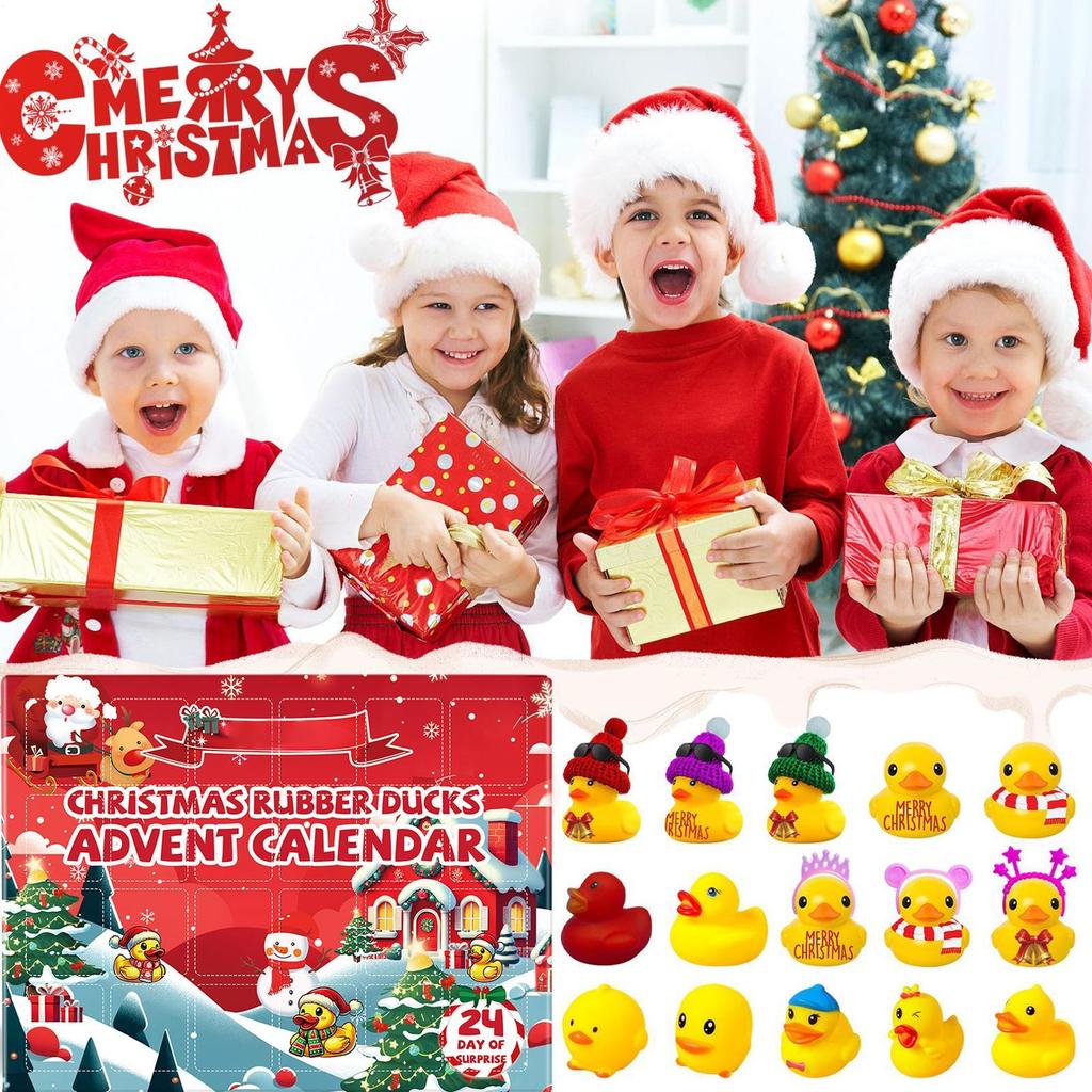 Duck Countdown Calendar 24 Days Countdown Calendar Stocking Stuffers Bath Toys for Festive Decoration Daily Family Activity