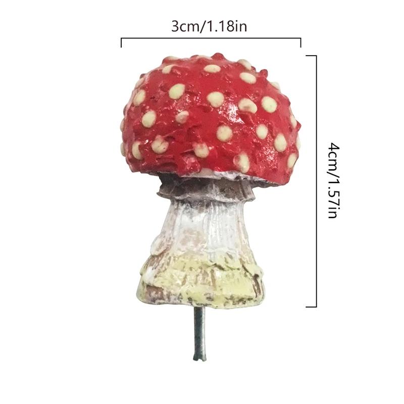 

Garden Decoration Cute Mushroom Insert Type Figurine Mini Resin Mushroom Glow in The Dark Ornaments Diy Micro Landscape Crafts