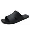 Mens Slippers Luxury Leather Slides Flats Slip Ons Summer Indoor Outdoor Casual Sandals Fashion Beach Shoes for Men 2025 New