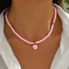 European and American Valentine's Day jewelry high-end love necklace creative gift peach heart photo frame pendant collarbone chain women