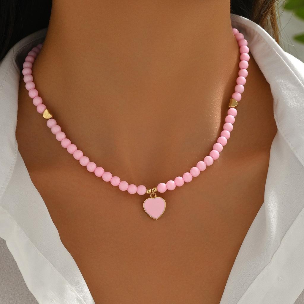 European and American Valentine's Day jewelry high-end love necklace creative gift peach heart photo frame pendant collarbone chain women