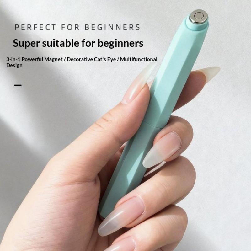 Double-Head Magnet Stick 3 In 1 Ellipse Annular Cat Magnetic Gel Nail Art Strong Magnetic Nails Magnet Pen Diy Manicure Tool