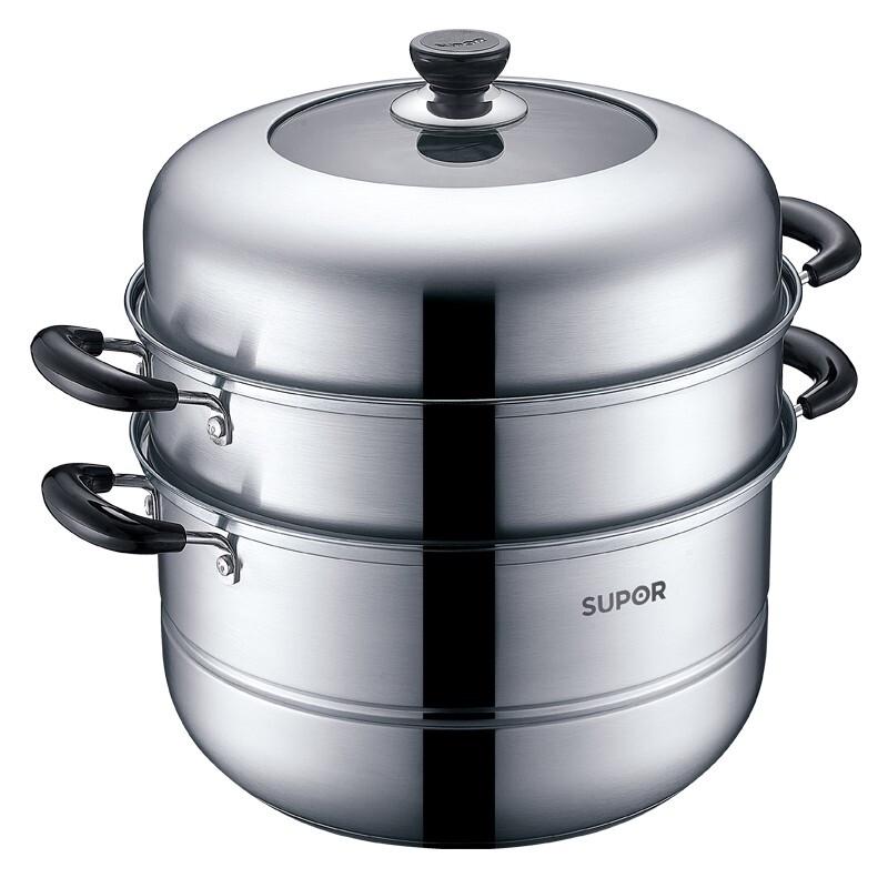 SUPOR Easy Storage 304 Stainless Steel 2-Layer Steamer Pot 28cm